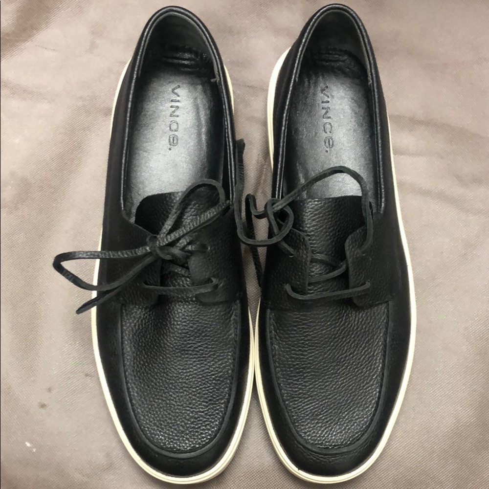 Vince “Todd” Black Leather Deck Shoes - Picture 5 of 6